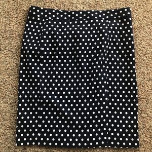 Pixley Navy&White PolkaDot Pencil Skirt